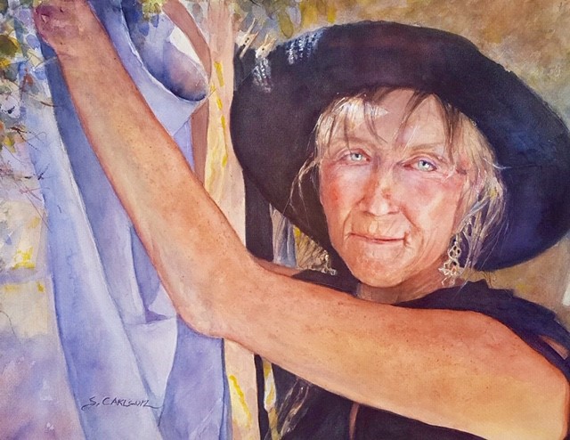 "Laundry Blues" portrait by Sherry Phillips Carlson