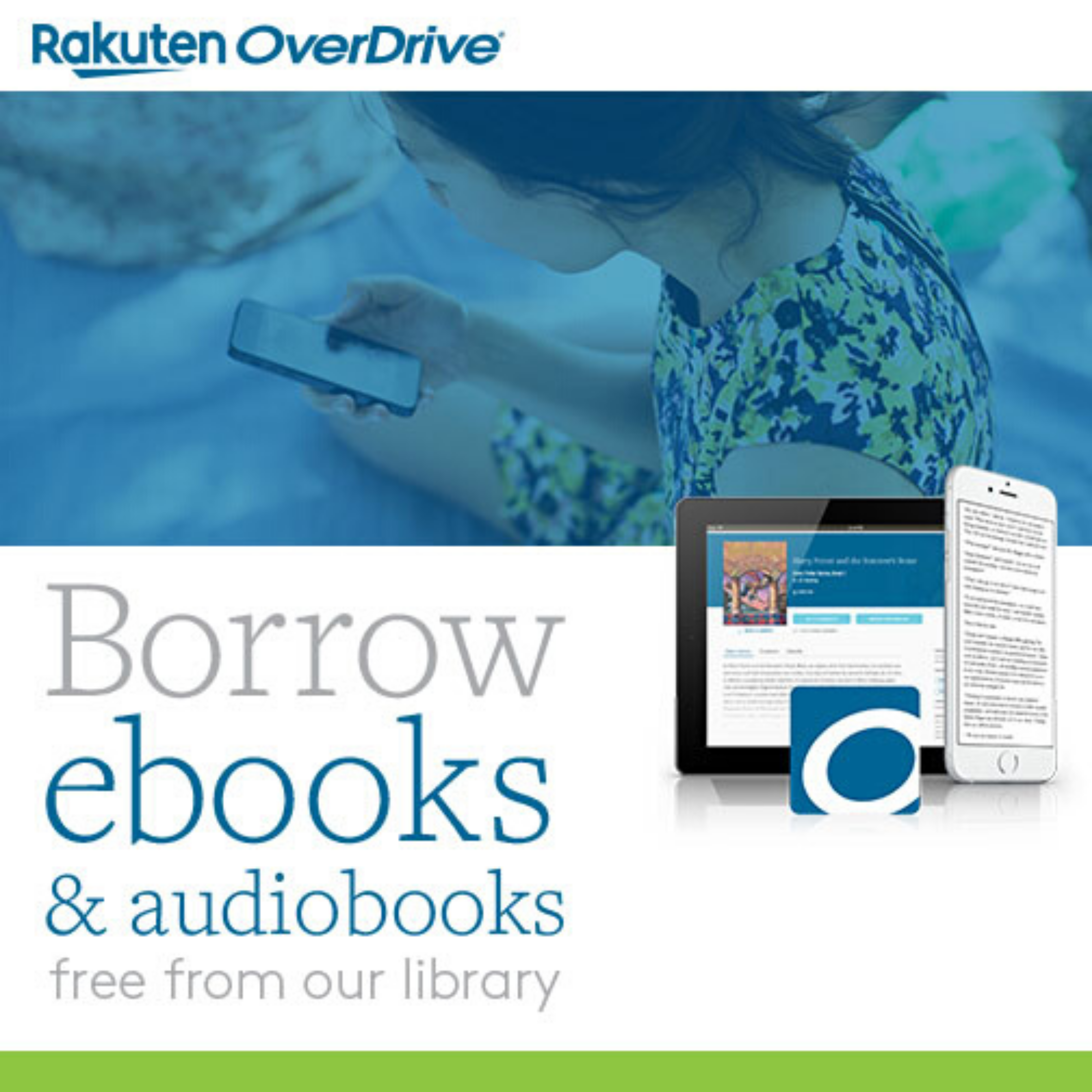 Borrow ebooks and audiobooks from our library with Overdrive.