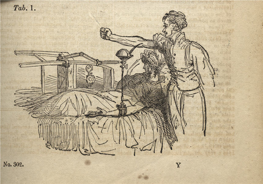 Sketch of Blundell's device being used.