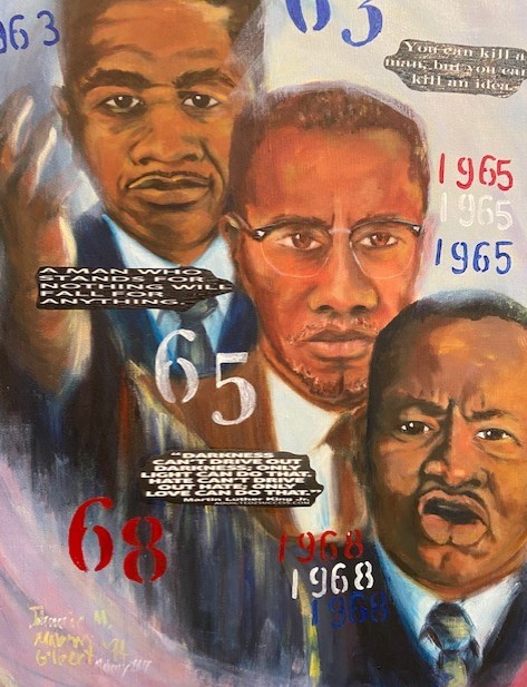 “Three Men, One Voice” by faculty member Johnnie Maberry will be on display in the Tougaloo College exhibit in the MGCCC Jefferson Davis Campus Fine Art Gallery. 