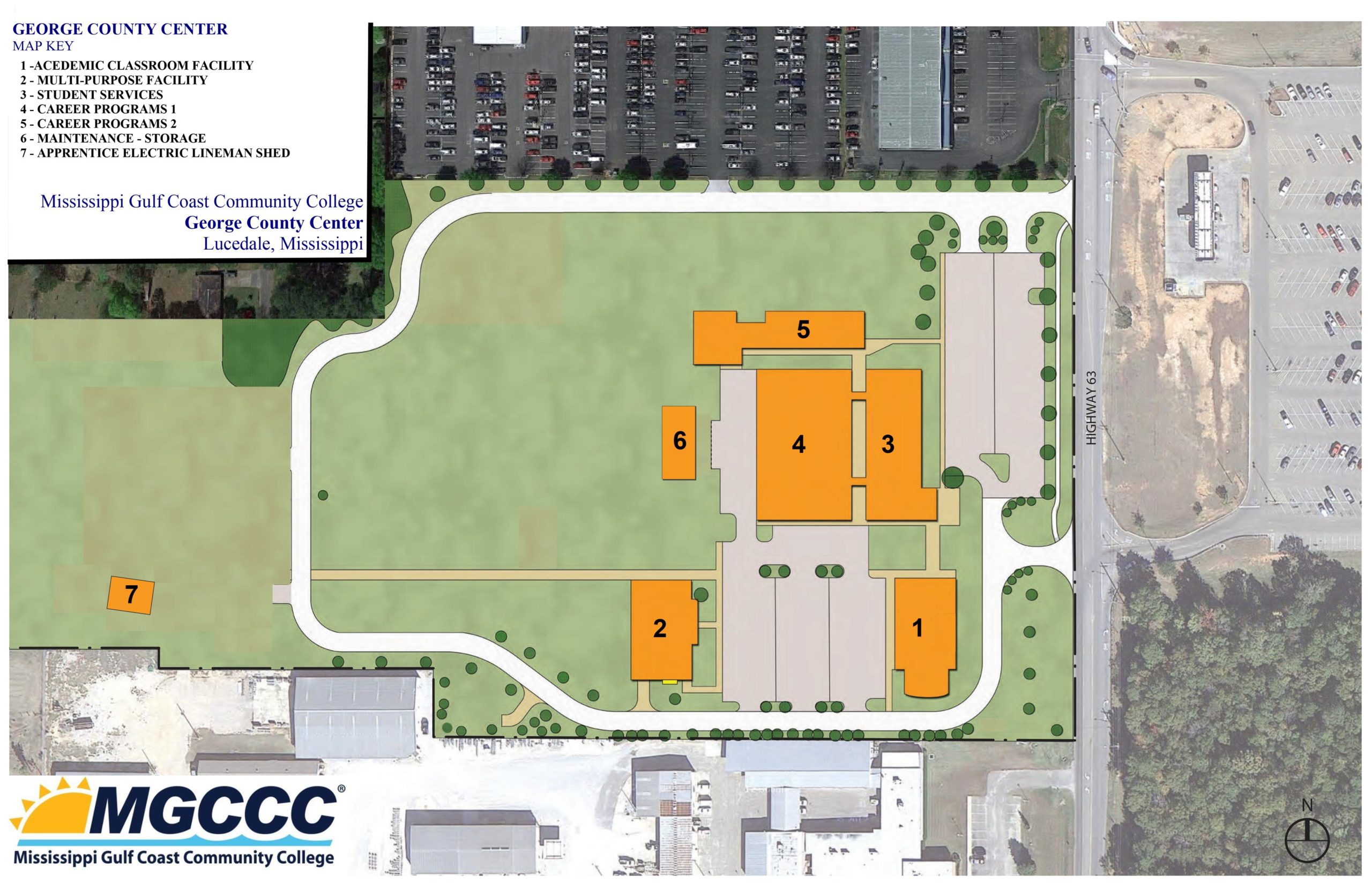 Map of MGCCC's George County Campus.