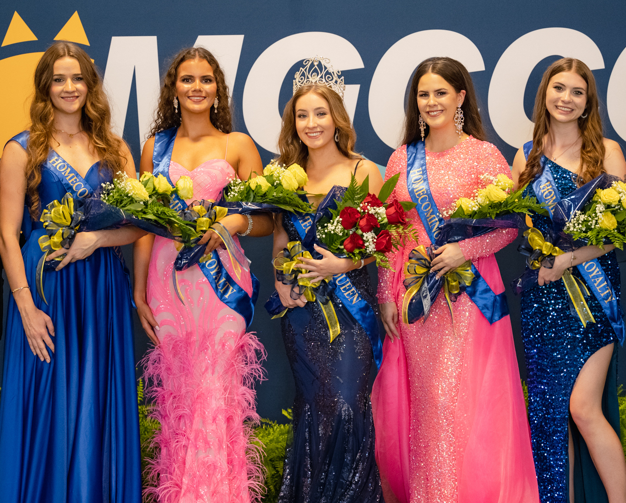 Jackson County Campus Royalty from left, are Emily Montgomery, sophomore royalty; Anna Katherine Noble, freshman royalty; Queen Alyssa Dunnaway; Katey Pryor, sophomore royalty; and Tiffany Stewart, freshman royalty. 