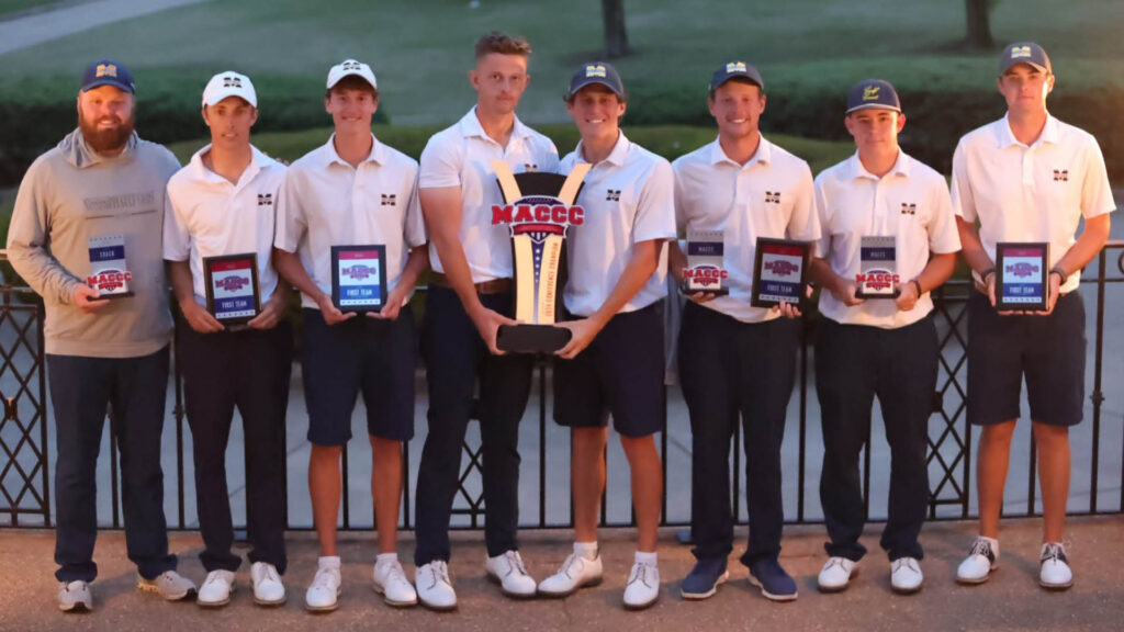 Golf Team with all of their awards
