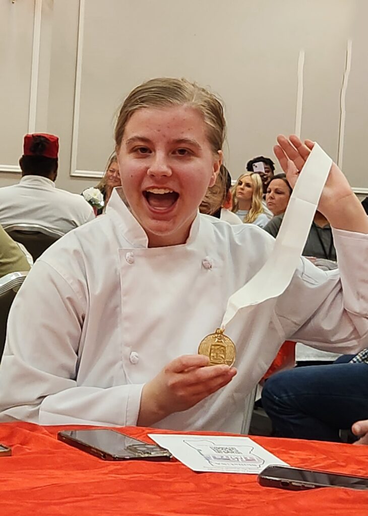 Piper Haag with her gold medal from SkillsUSA