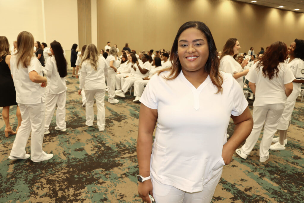 Candace Robinson at the Spring 2024 Nursing and Health Care Pinning Ceremony in May
