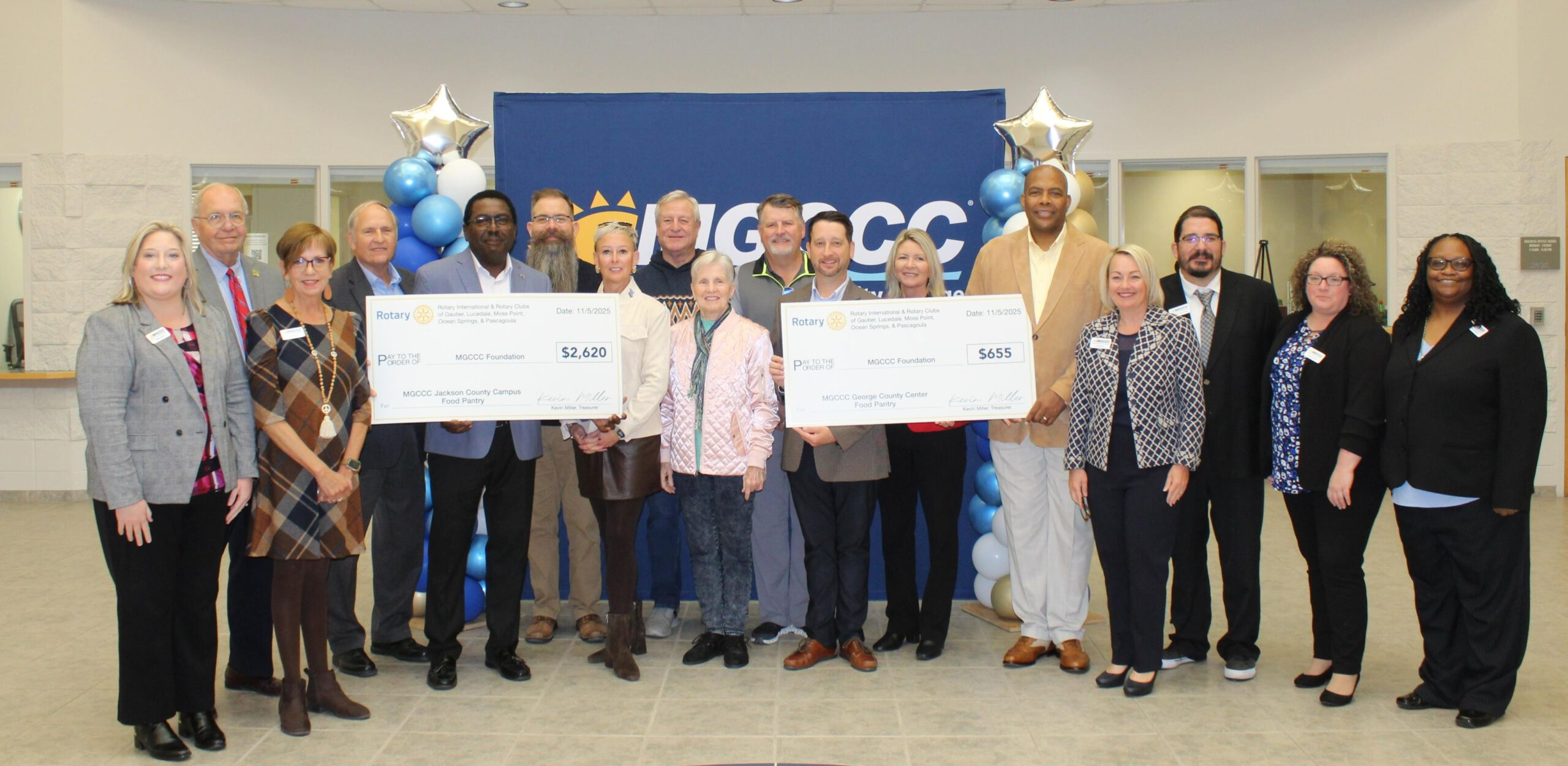Rotary Clubs present grant to support MGCCC Food Pantries