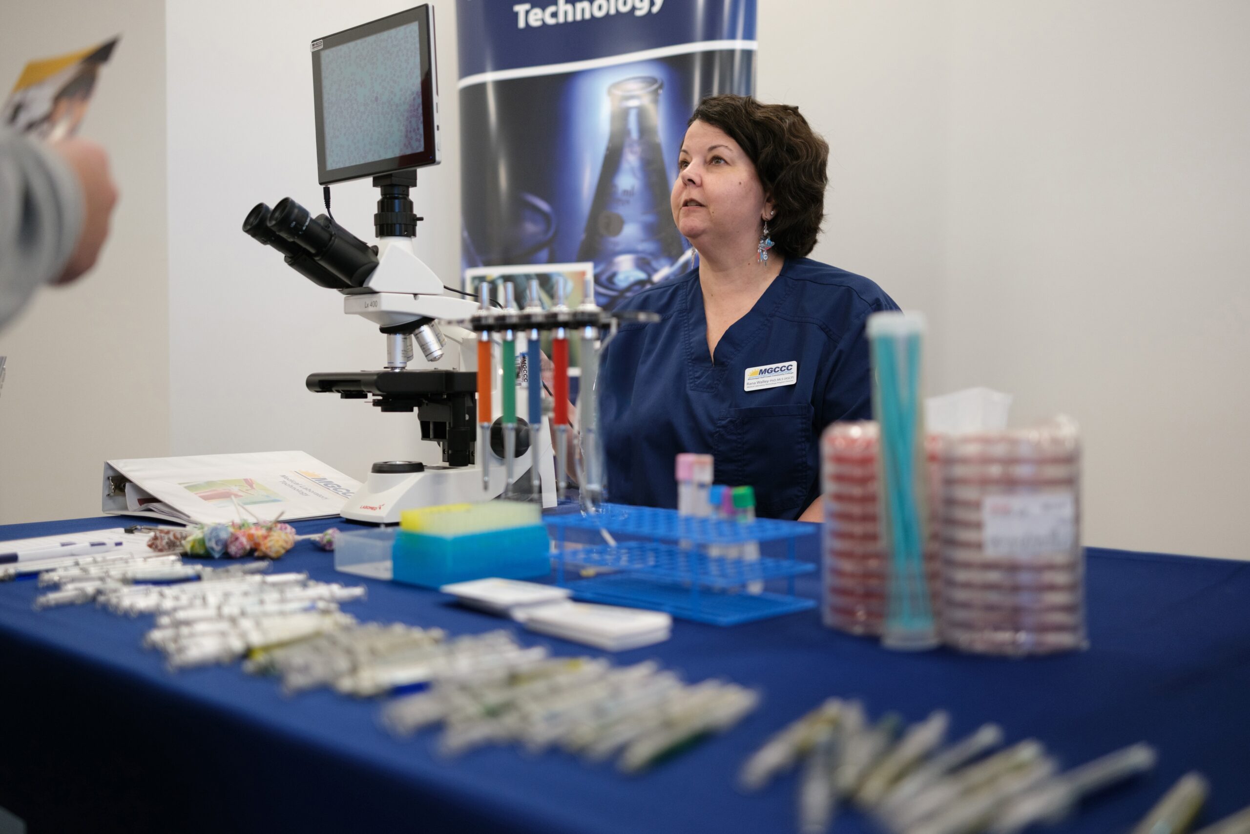 Dr. Rana Walley, program director for the Medical Laboratory Technology at the college’s Jackson County Campus, was one of the instructors available to speak with students about CTE and Health Profession programs at the event.