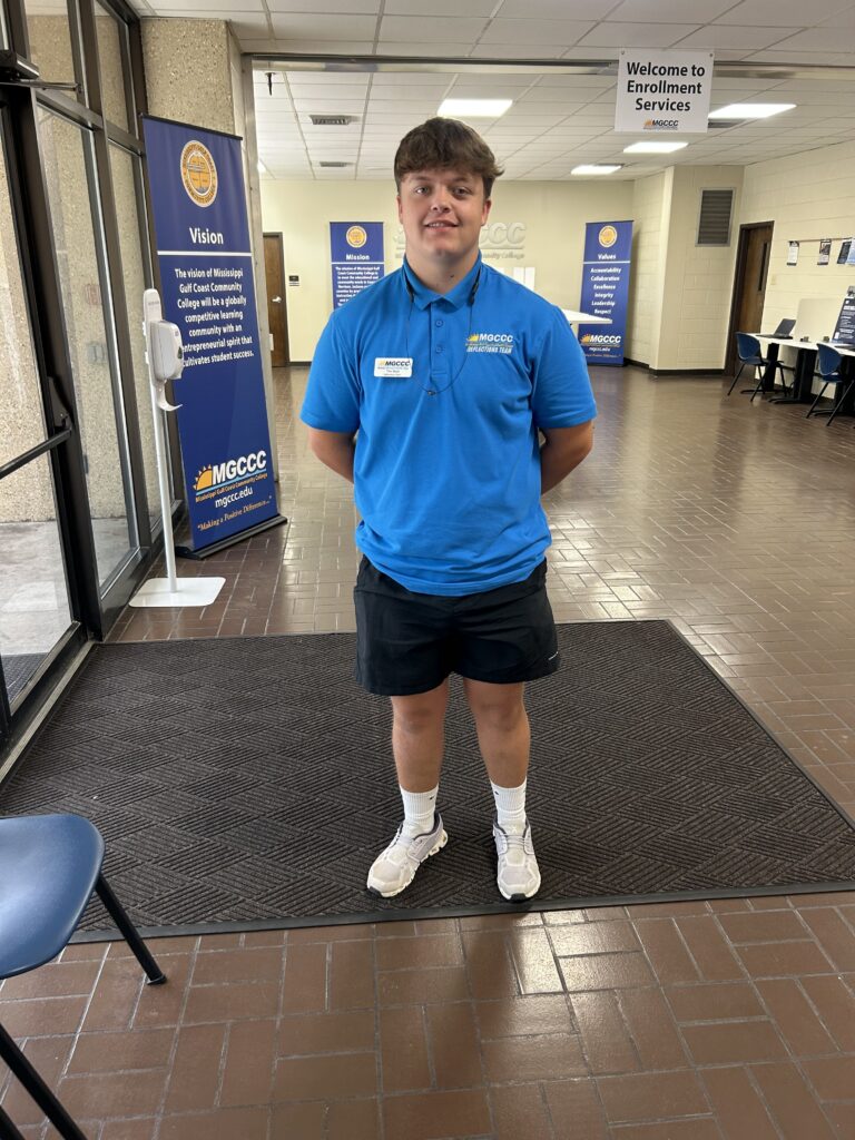 Timothy Deal in his Reflections shirt at JC Campus