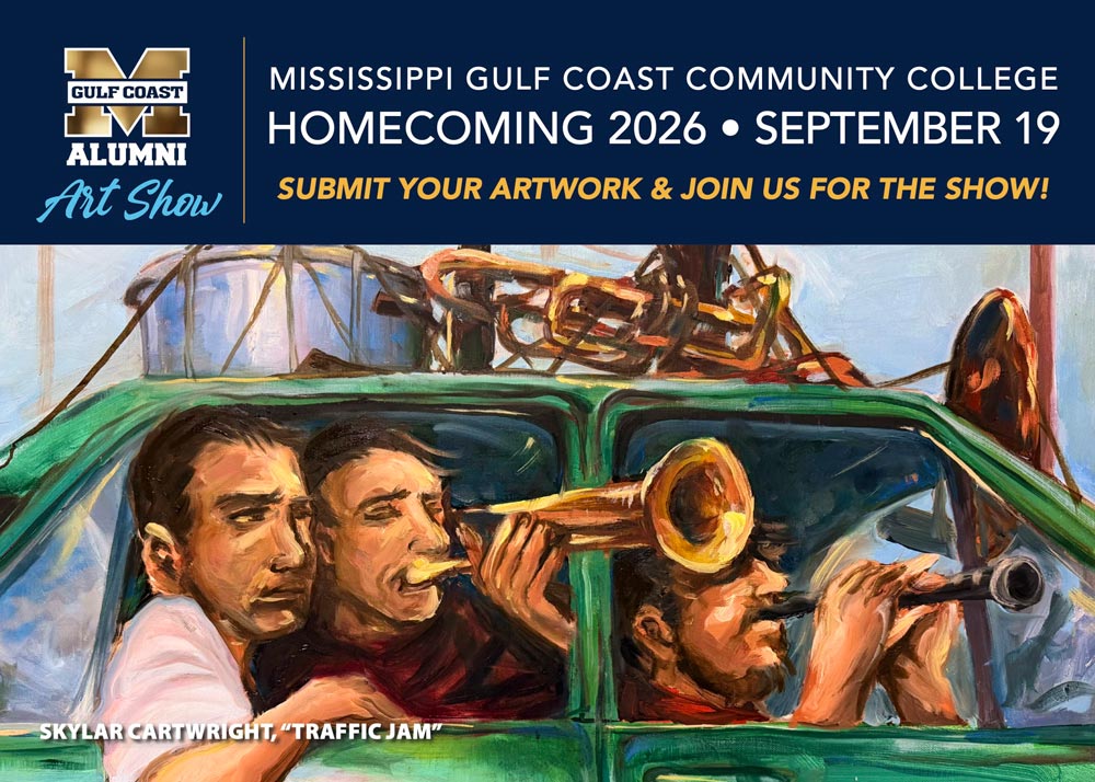 MGCCC Alumni Art show. Homecoming 2026, September 19. Submit your artwork and join us for the show.