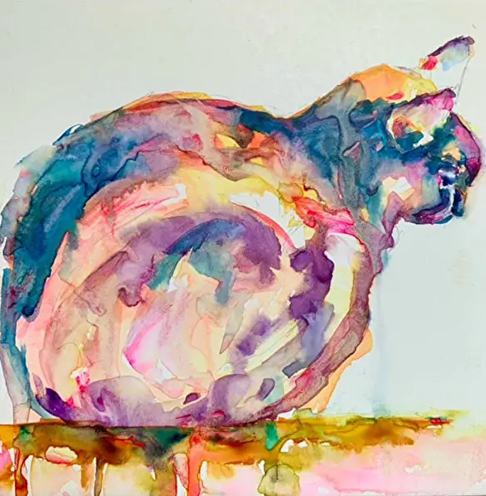Cat Painting by Mary Beth Barnett 
