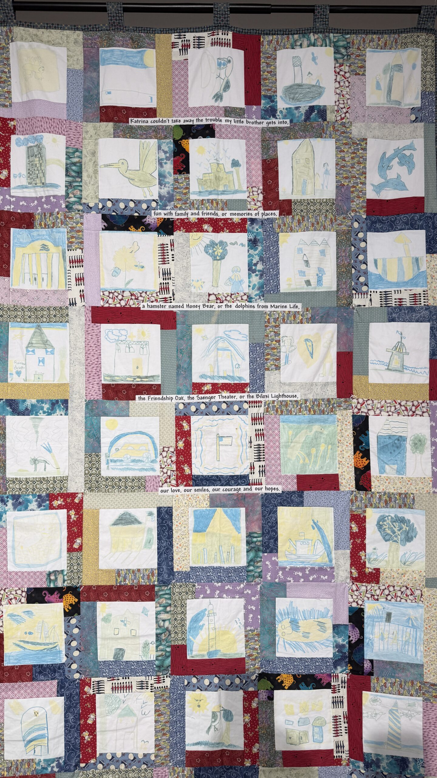 A quilt that is part of the Katrina Quilt Project exhibit at MGCCC’s at the Jackson County Campus Fine Arts Gallery in Gautier. The exhibit will be open to the public November 3 through December 8.